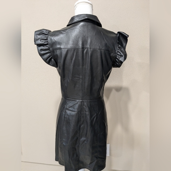 BB Dakota by Steve Madden Lima Faux Leather Mini Shirtdress black Size Med - Picture 7 of 11